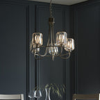 104108 Berenice 5 Light Pendant Bright Nickel Plate And Clear Glass