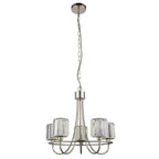 104108 Berenice 5 Light Pendant Bright Nickel Plate And Clear Glass