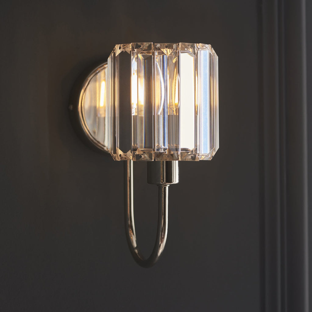 104109 Berenice 1 Light Wall Bright Nickel Plate And Clear Glass