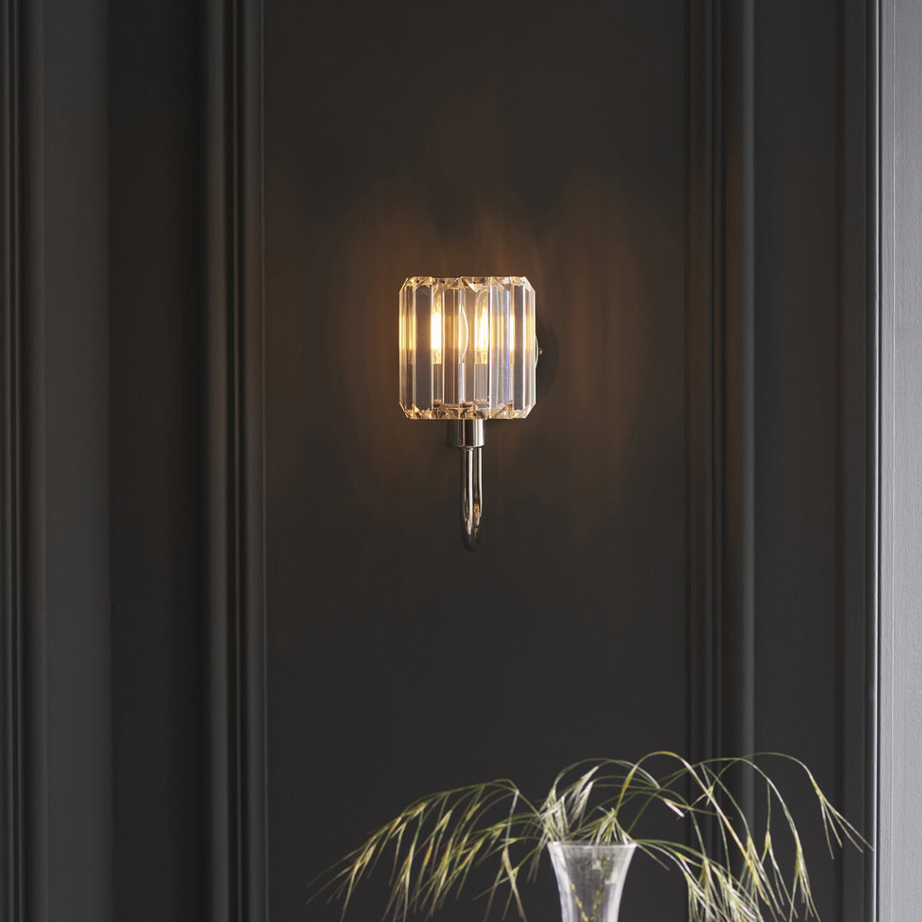 104109 Berenice 1 Light Wall Bright Nickel Plate And Clear Glass