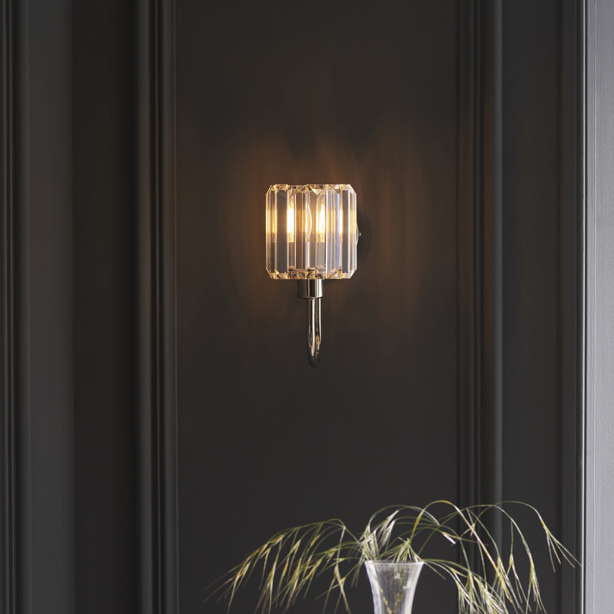 104109 Berenice 1 Light Wall Bright Nickel Plate And Clear Glass (S)