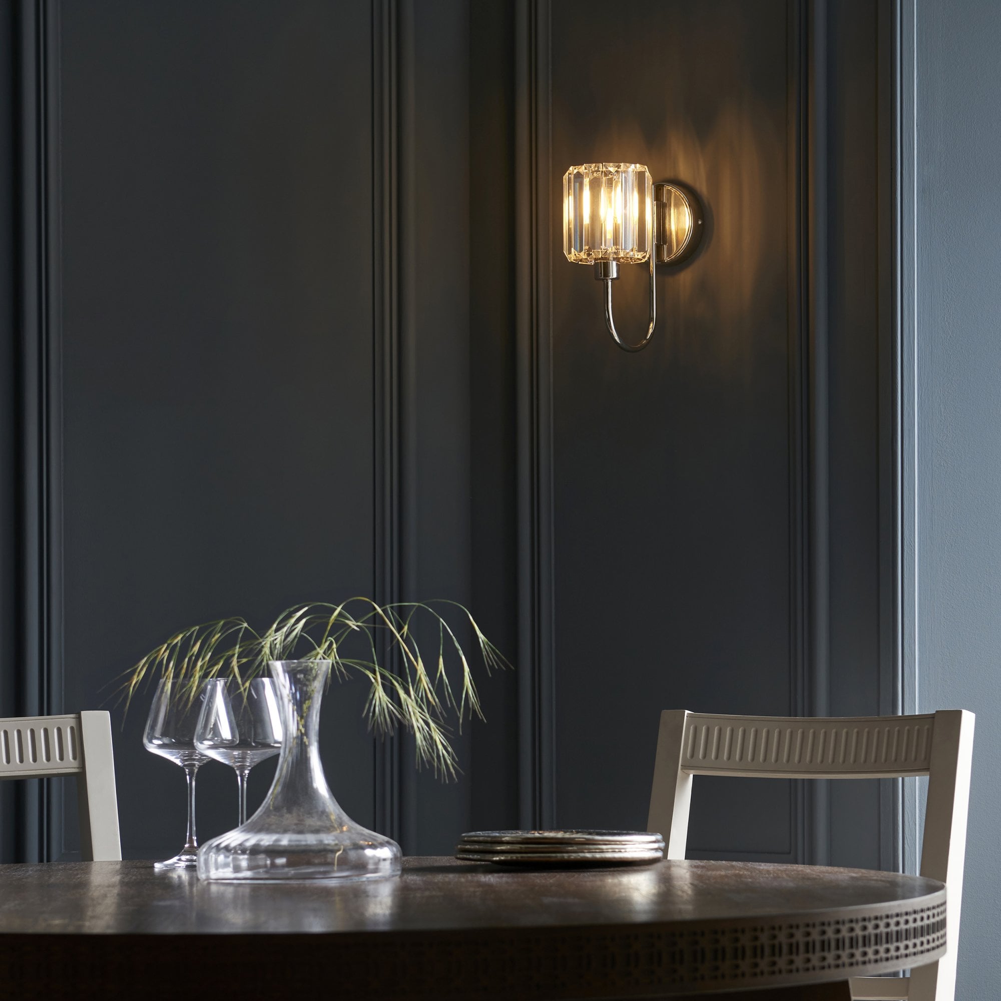 104109 Berenice 1 Light Wall Bright Nickel Plate And Clear Glass (S)
