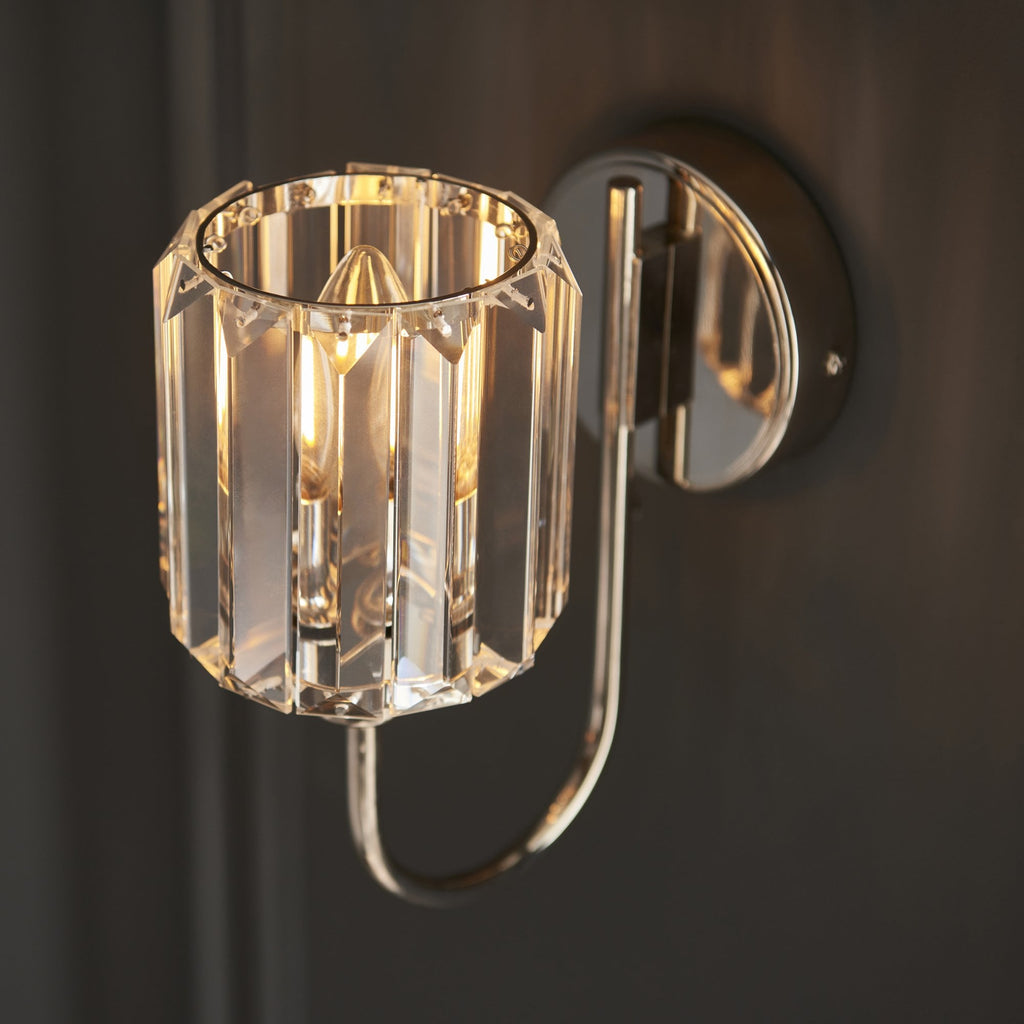 104109 Berenice 1 Light Wall Bright Nickel Plate And Clear Glass (S)