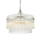 104112 Endon Marietta 5 Light Pendant — Bright Nickel & Clear Glass