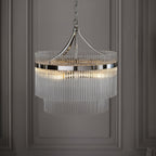 104112 Endon Marietta 5 Light Pendant — Bright Nickel & Clear Glass