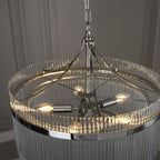104112 Endon Marietta 5 Light Pendant — Bright Nickel & Clear Glass