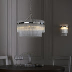 104112 Endon Marietta 5 Light Pendant — Bright Nickel & Clear Glass