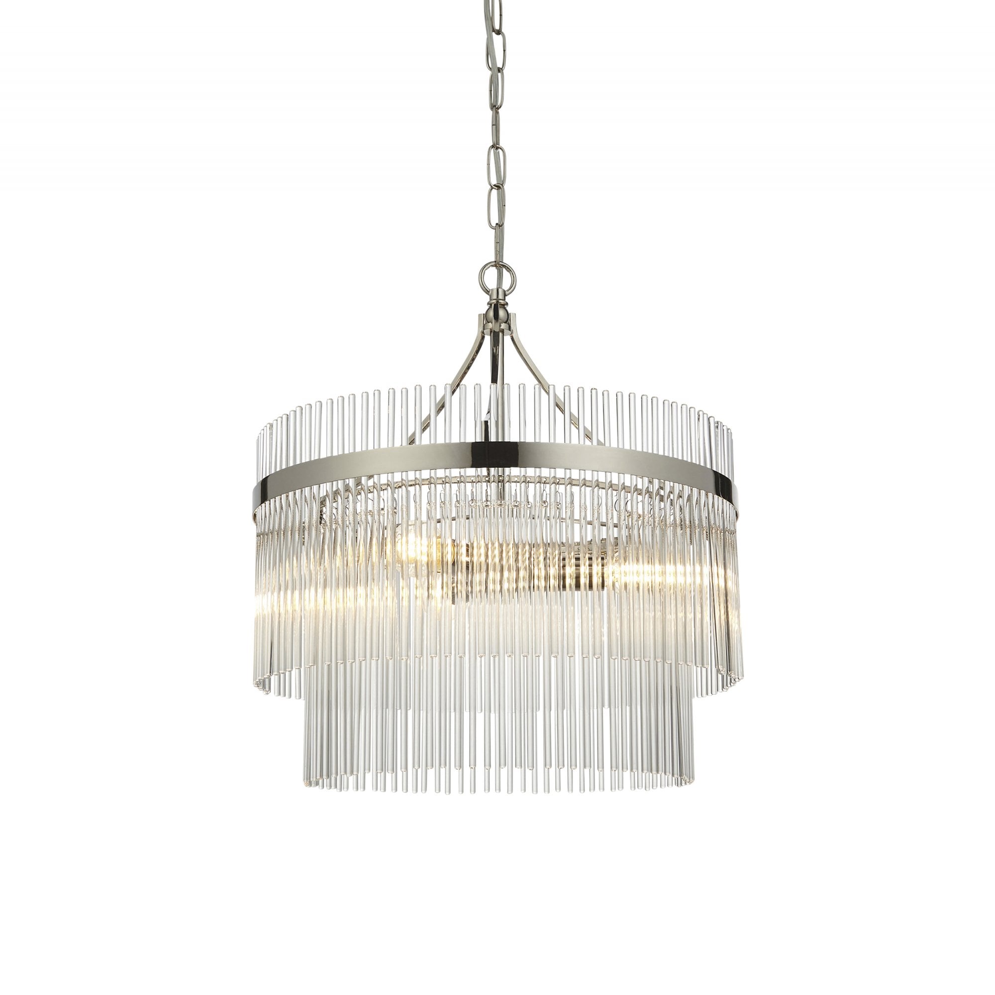 104113 Marietta 3 Light Pendant Bright Nickel Plate And Clear Glass