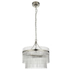 104113 Endon Marietta 3 Light Pendant — Bright Nickel & Clear Glass