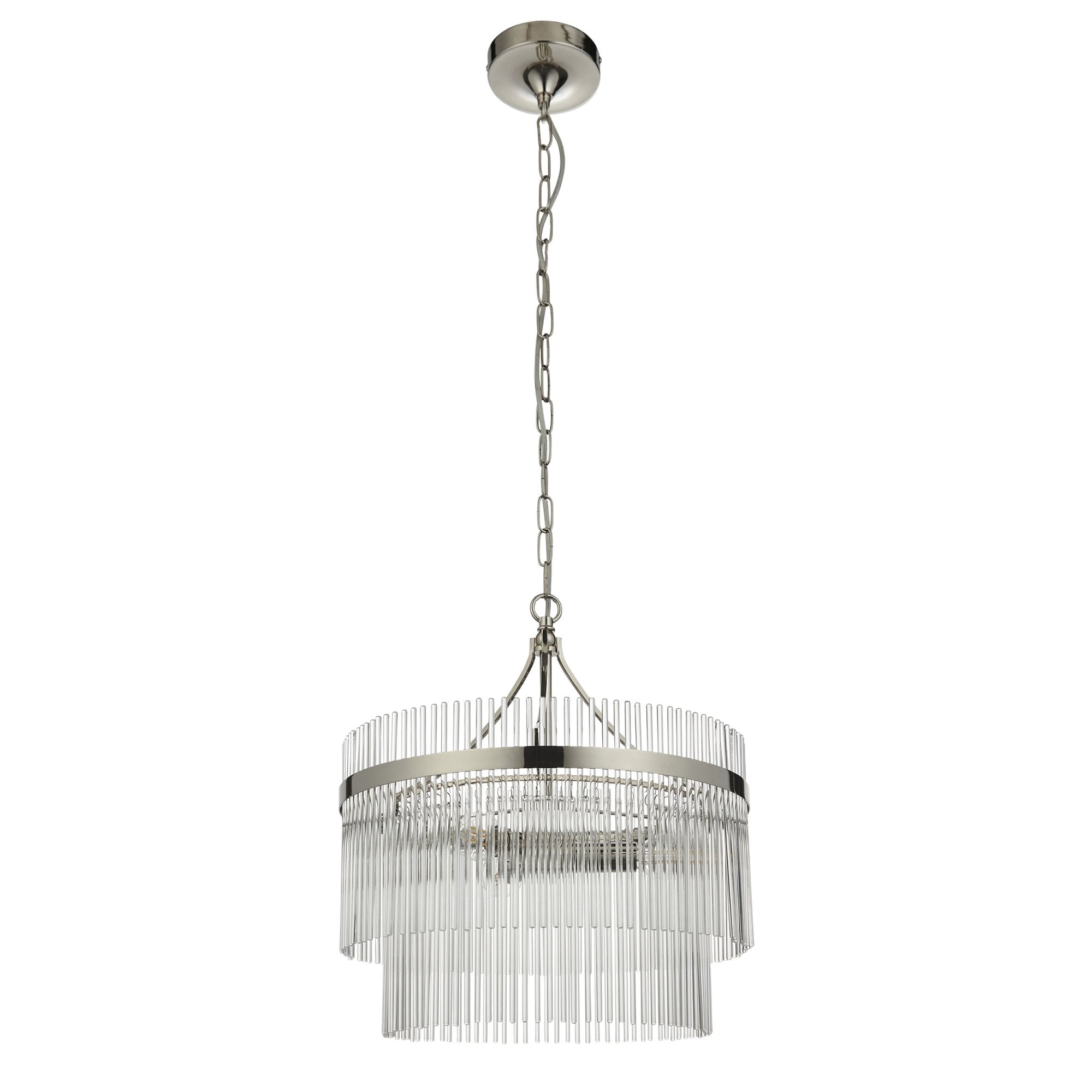 104113 Marietta 3 Light Pendant Bright Nickel Plate And Clear Glass