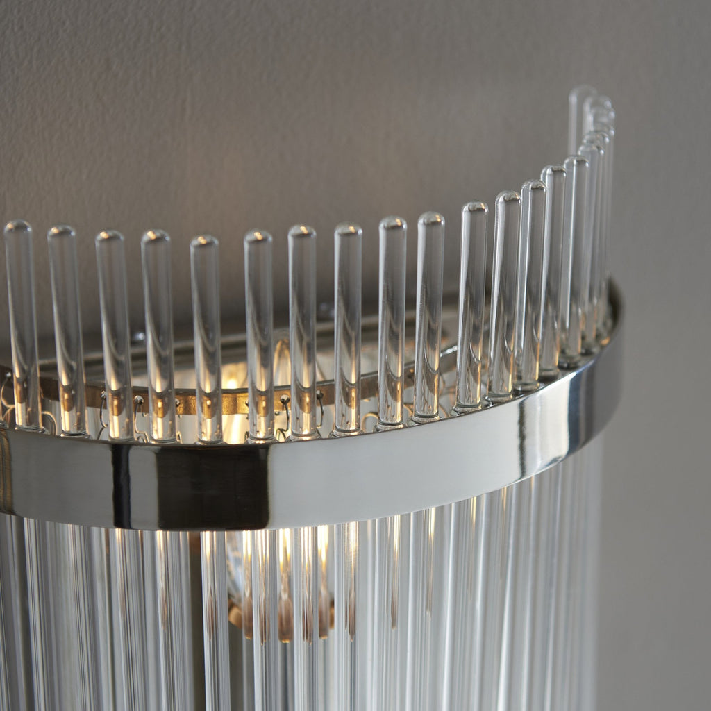 104114 Endon Marietta 1 Light Indoor Wall Light — Bright Nickel & Clear Glass