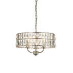 104466 Clifton 3 Light Pendant Bright Nickel Plate And Clear Crystal Glass