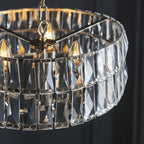 104466 Clifton 3 Light Pendant Bright Nickel Plate And Clear Crystal Glass