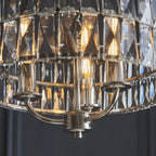 104466 Clifton 3 Light Pendant Bright Nickel Plate And Clear Crystal Glass