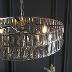 104467 Clifton 5 Light Pendant Bright Nickel Plate And Clear Crystal Glass