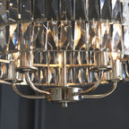 104467 Clifton 5 Light Pendant Bright Nickel Plate And Clear Crystal Glass