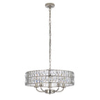 104467 Clifton 5 Light Pendant Bright Nickel Plate And Clear Crystal Glass