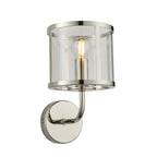 106003 Hopton 1 Light Wall Bright Nickel Plate And Clear Glass