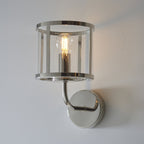 106003 Hopton 1 Light Wall Bright Nickel Plate And Clear Glass