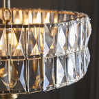 106243 Clifton 3 Light Pendant Antique Brass Plate And Clear Crystal Glass