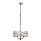 106243 Clifton 3 Light Pendant Antique Brass Plate And Clear Crystal Glass