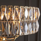 106244 Clifton 5 Light Pendant Antique Brass Plate And Clear Crystal Glass