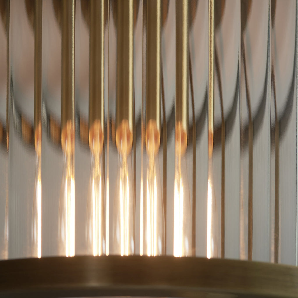 Ridgeton 1 Light Flush Antique Brass Plate And Clear Ribbed Glass