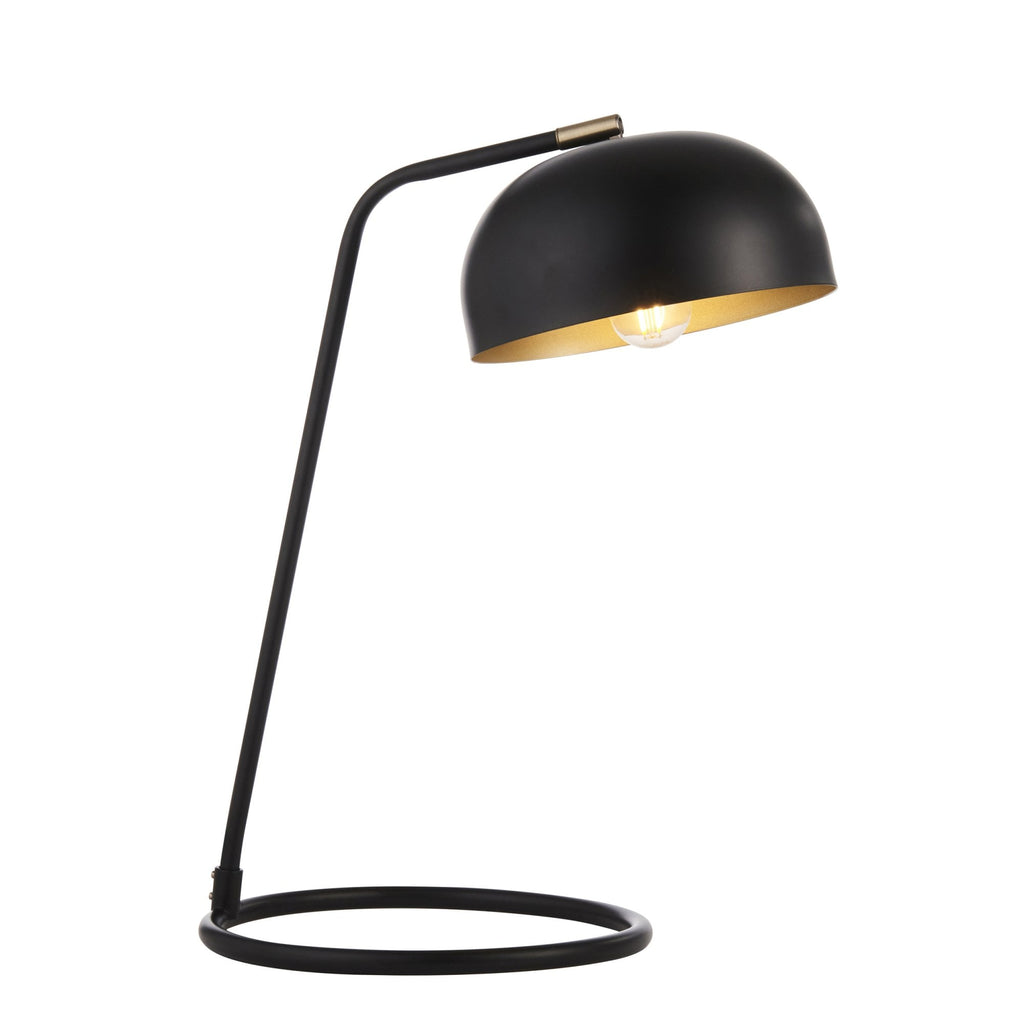 106336 Brair New 1 Light Table Lamp Matt Black And Antique Brass Paint