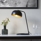 106336 Brair New 1 Light Table Lamp Matt Black And Antique Brass Paint