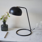 106336 Brair New 1 Light Table Lamp Matt Black And Antique Brass Paint