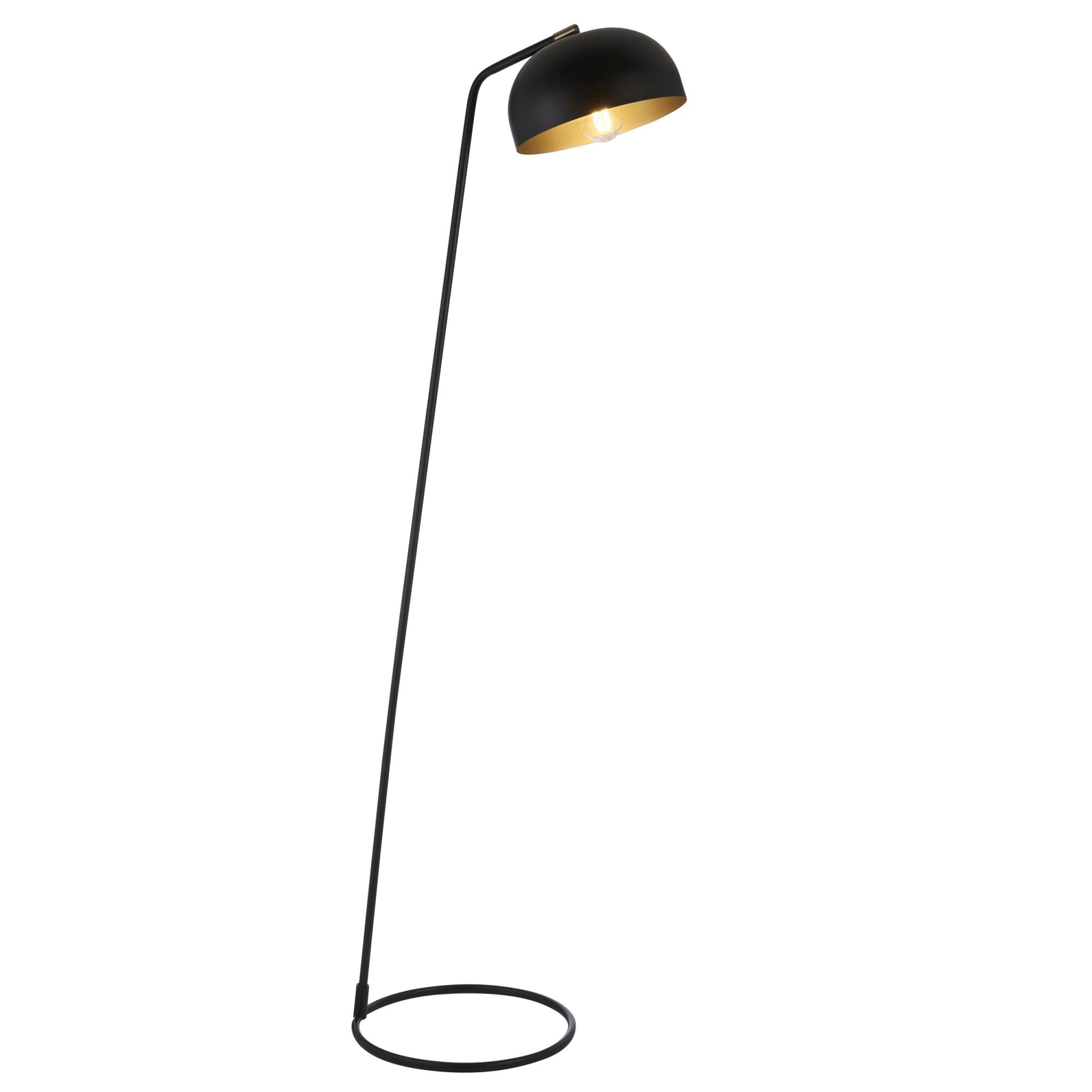 106337 Brair New 1 Light Floor Lamp Matt Black And Antique Brass Paint