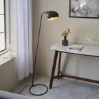 106337 Brair New 1 Light Floor Lamp Matt Black And Antique Brass Paint