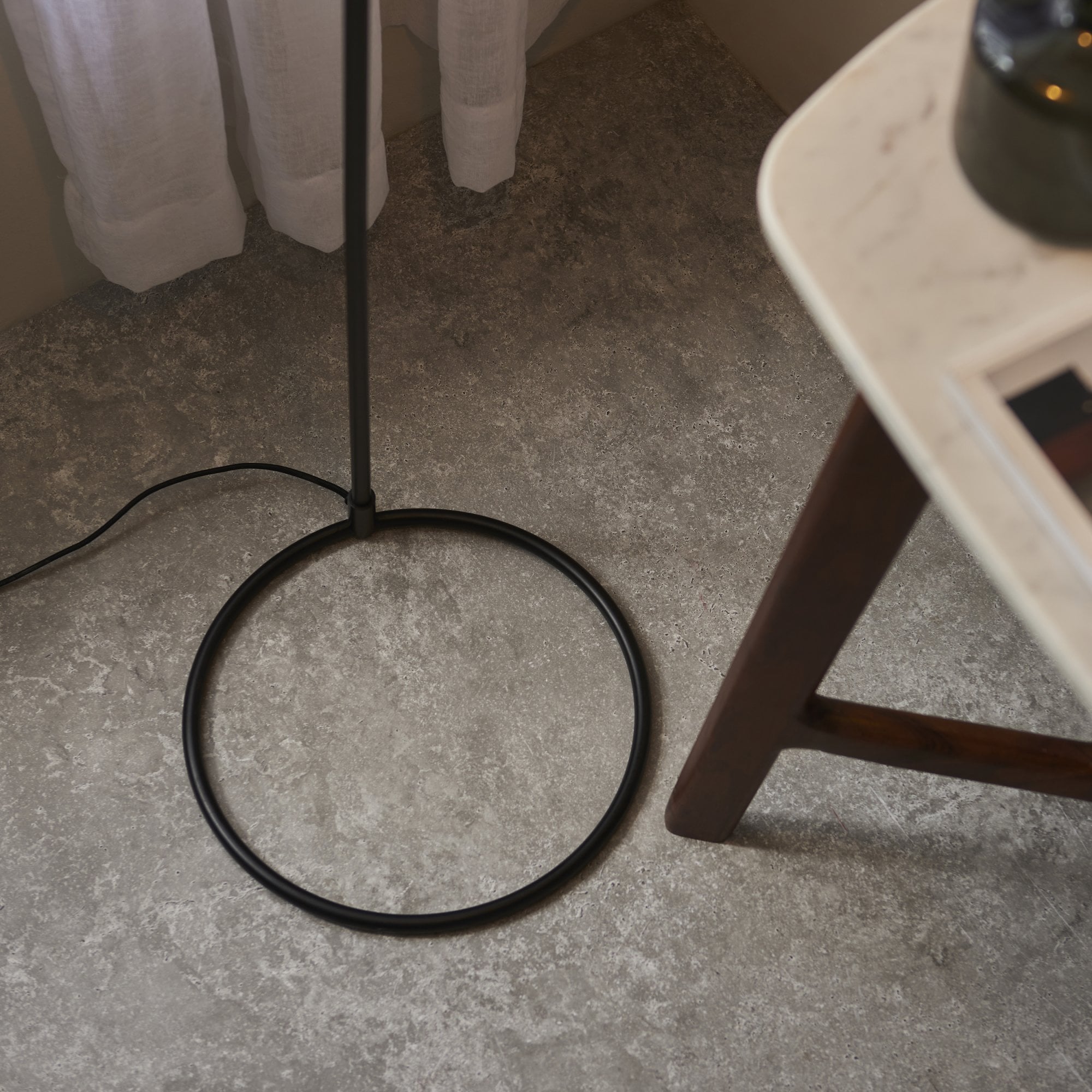 106337 Brair New 1 Light Floor Lamp Matt Black And Antique Brass Paint