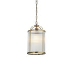 106710 Lambeth Ribbed 1 Light Pendant Antique Brass Plate And Clear Ribbed Glass