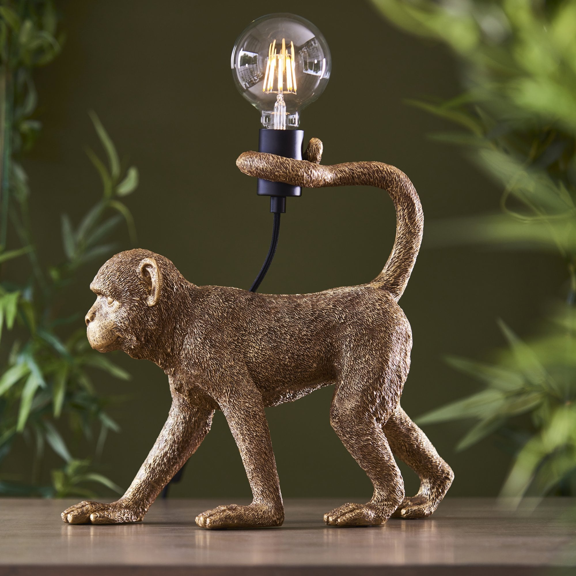 106792 Capuchin 1 Light Table Lamp Vintage Gold Paint And Matt Black