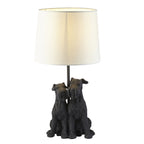 106794 Schnauzer 1 Light Table Lamp Matt Black And Natural Linen