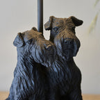 106794 Schnauzer 1 Light Table Lamp Matt Black And Natural Linen