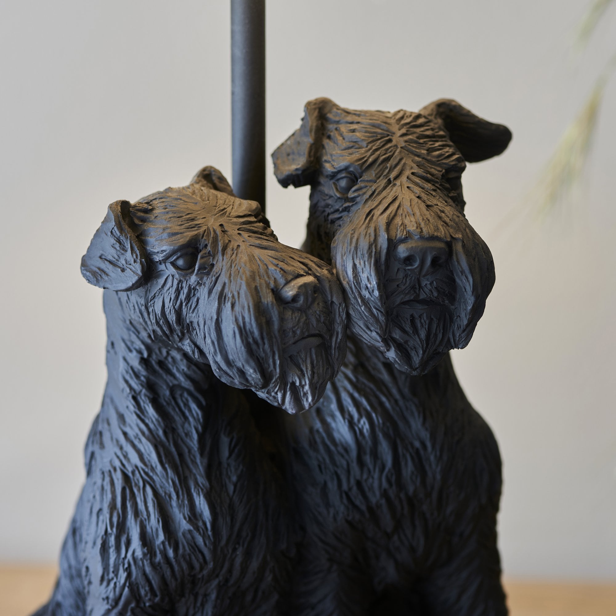 106794 Schnauzer 1 Light Table Lamp Matt Black And Natural Linen