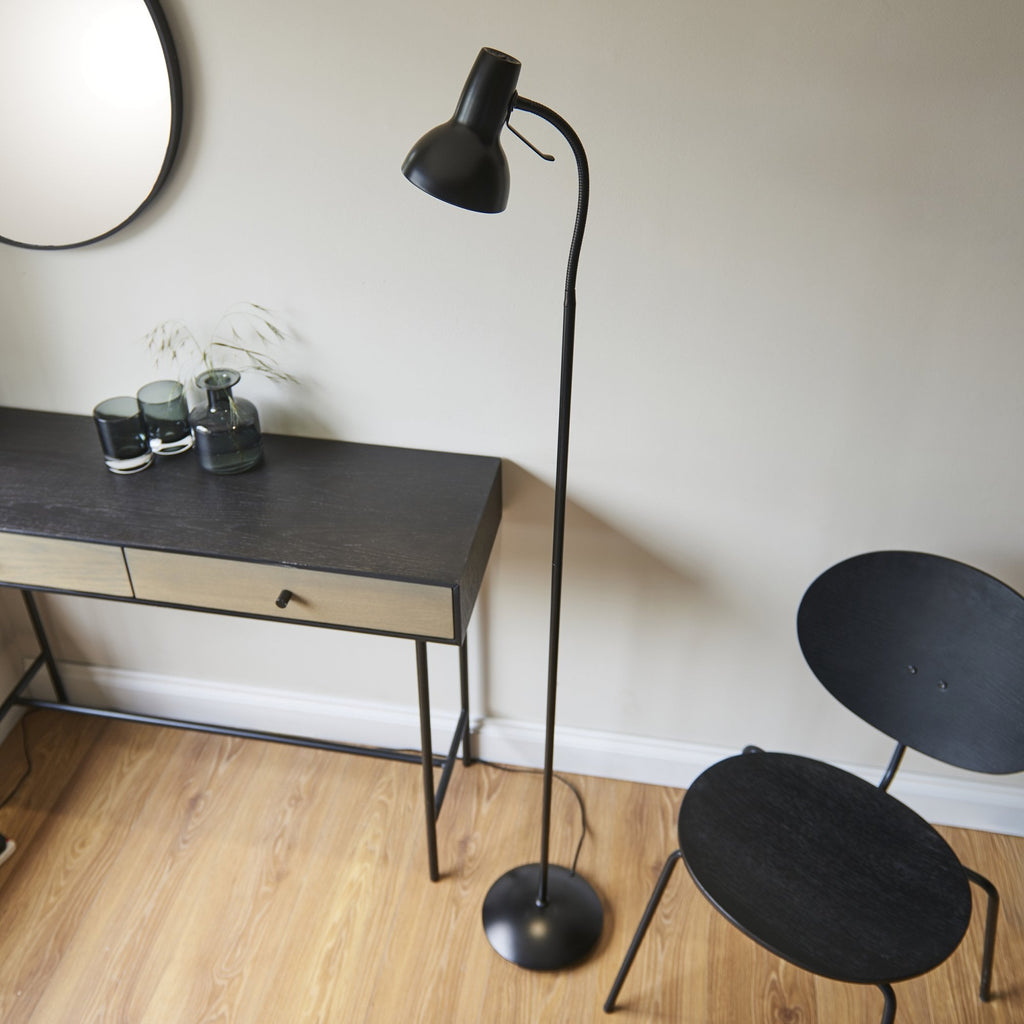 106997 Amalfi 1 Light Floor Lamp Matt Black Paint