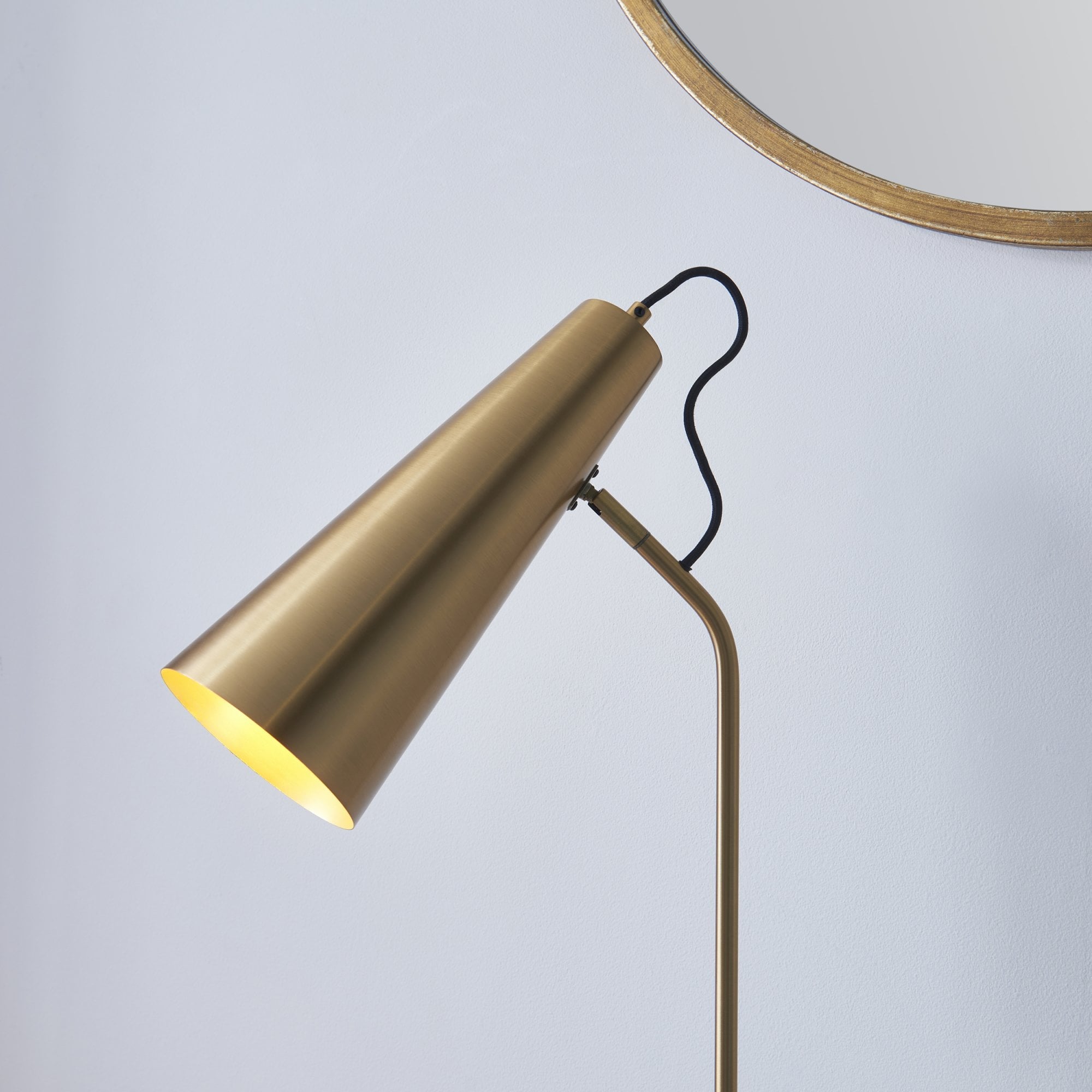107527 Karna New 1 Light Table Lamp Warm Antique Brass Plate