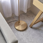 107528 Karna New 1 Light Floor Lamp Warm Antique Brass Plate