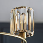 107801 Berenice 3 Light Semi Flush Antique Brass Plate And Clear Glass