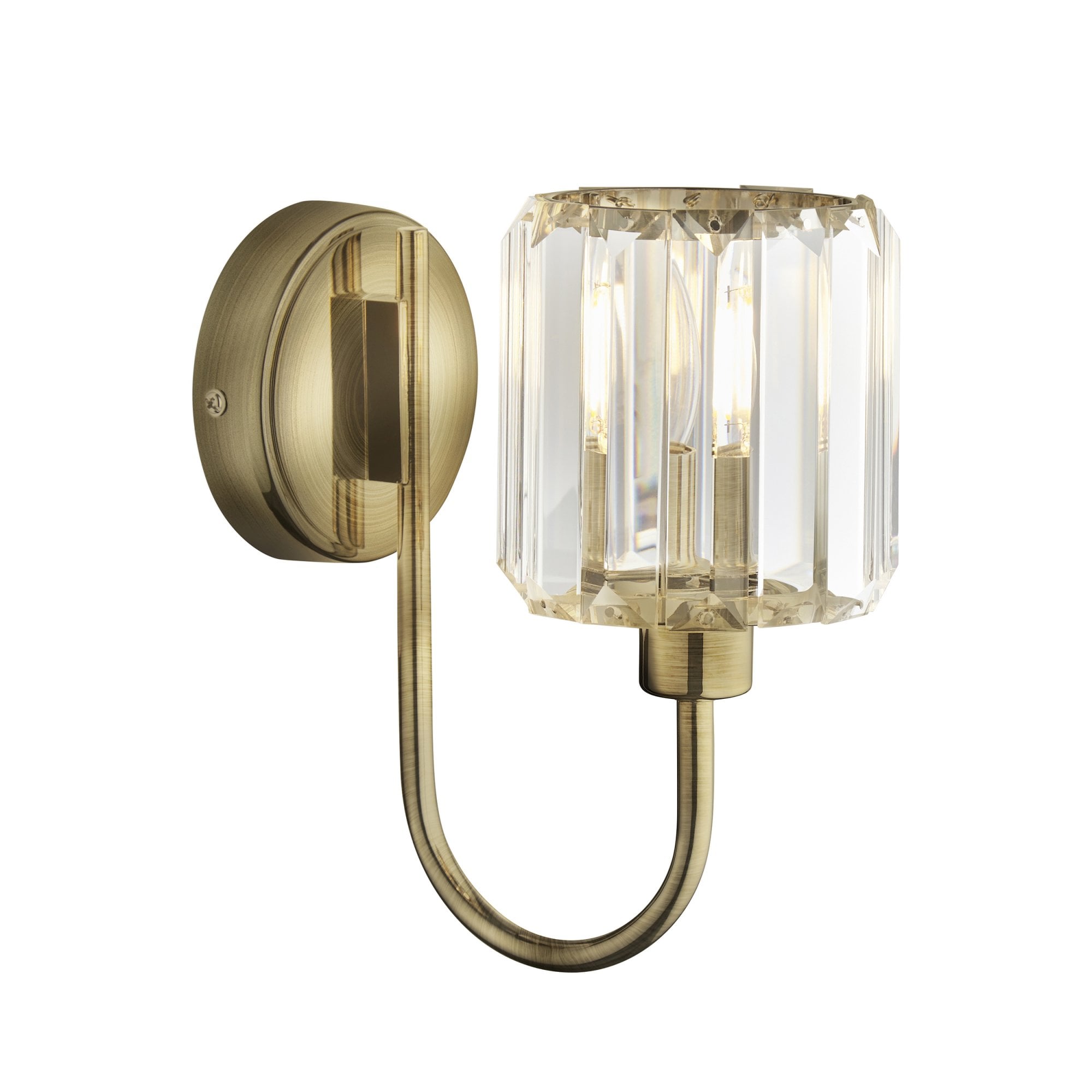 107803 Berenice 1 Light Wall Antique Brass Plate And Clear Glass