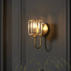 107803 Berenice 1 Light Wall Antique Brass Plate And Clear Glass