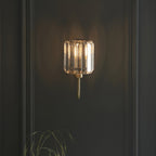 107803 Berenice 1 Light Wall Antique Brass Plate And Clear Glass