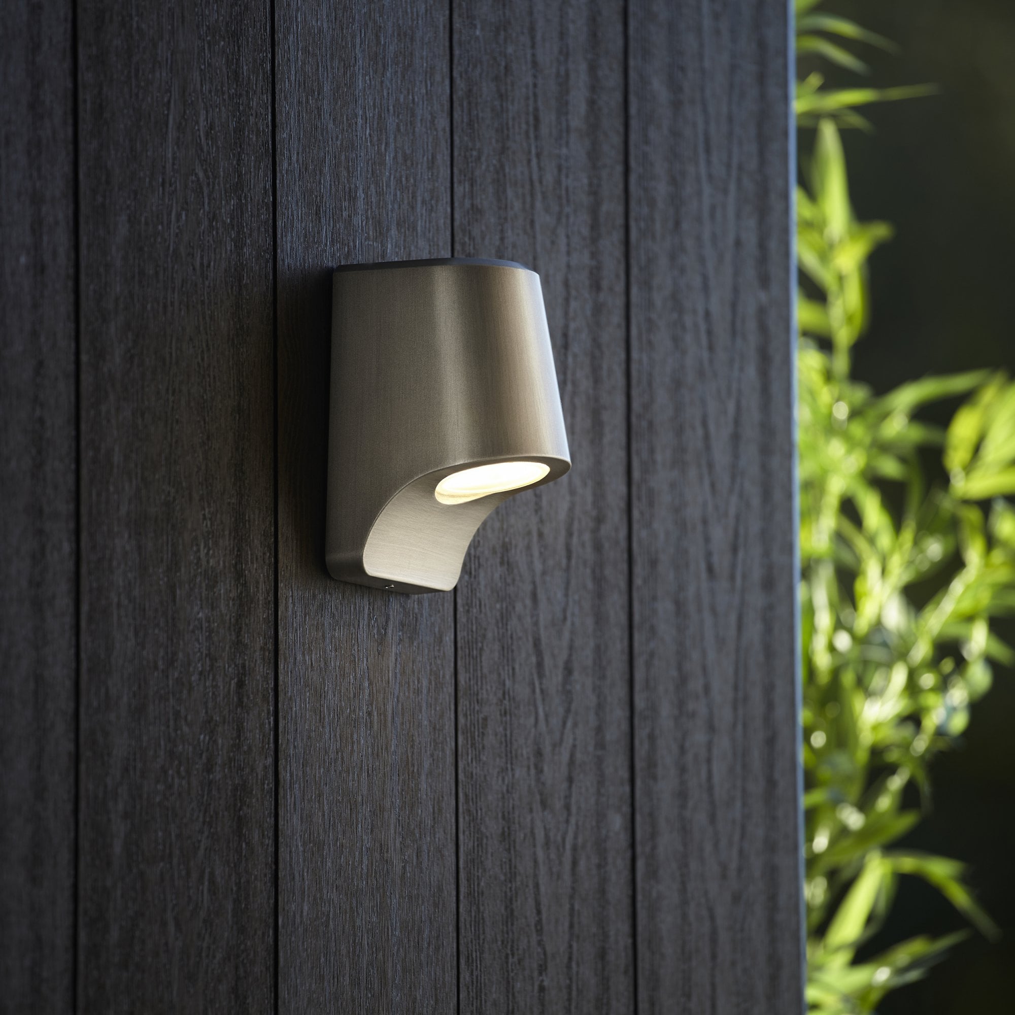 95536 Outdoor Wall LED Light Brushed Silver Finish And Frosted Glass