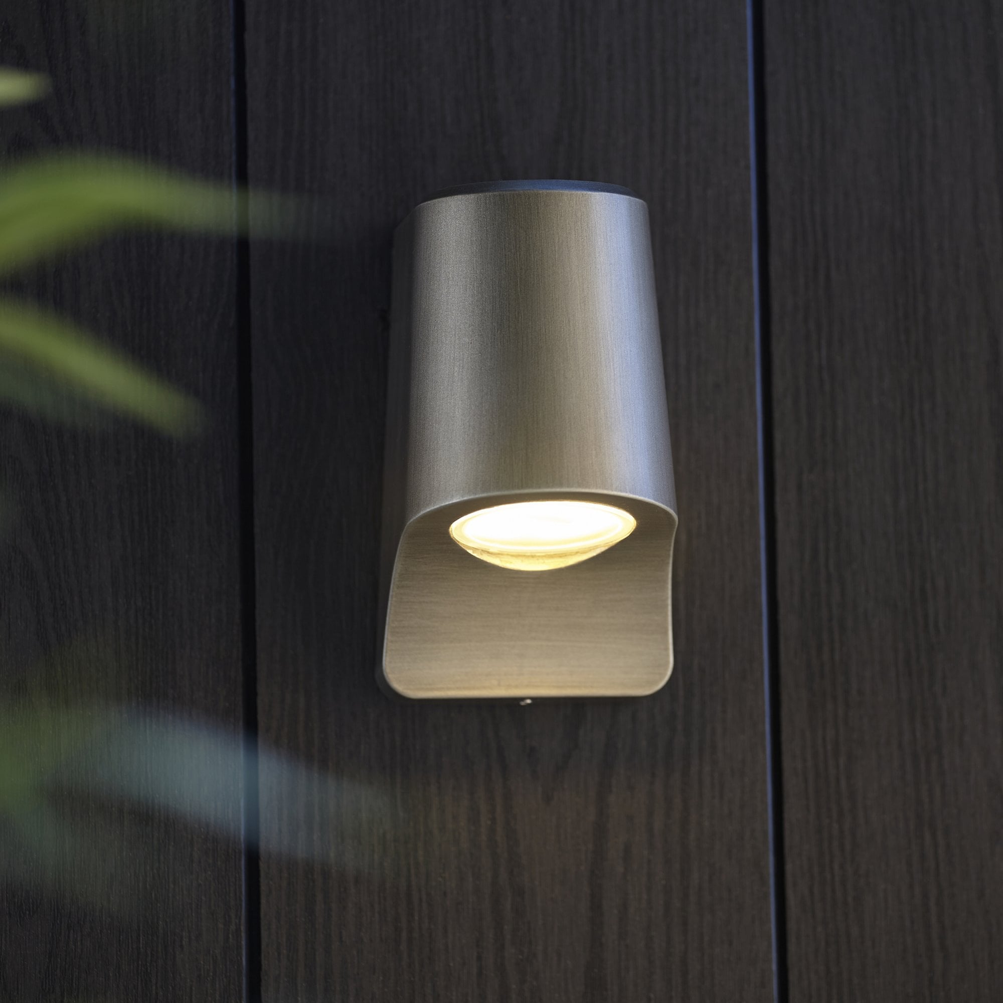 95536 Outdoor Wall LED Light Brushed Silver Finish And Frosted Glass
