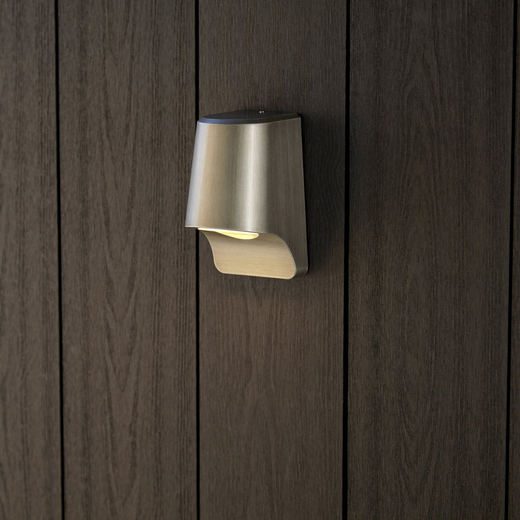 95536 Outdoor Wall LED Light Brushed Silver Finish And Frosted Glass