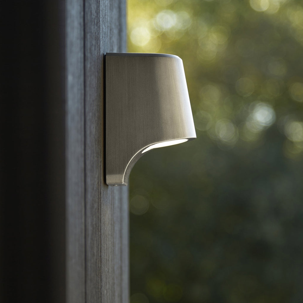 95536 Outdoor Wall LED Light Brushed Silver Finish And Frosted Glass