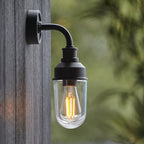 95884 Outdoor Wall 1 Light Matt Black And Clear Glass